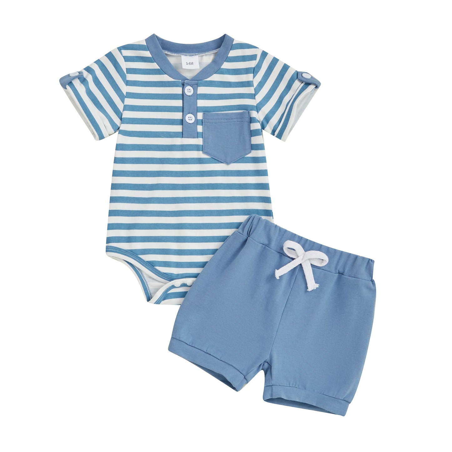 Jungen Baby-Set 0–24 Monate, Kurzarm – Set aus 2 Teilen: Body und kurze Shorts