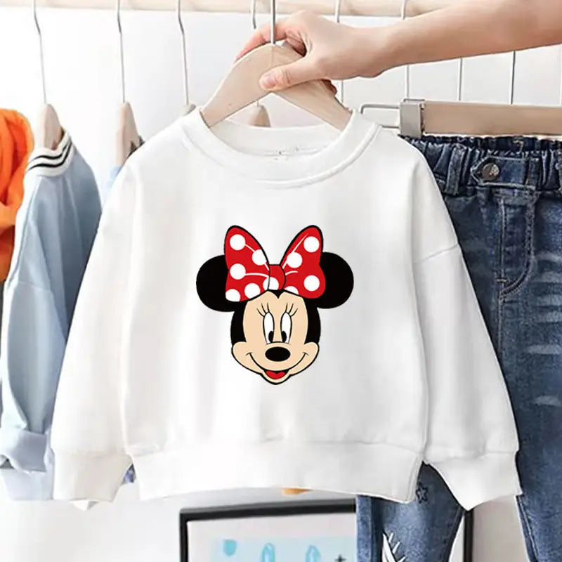 Langarm-Sweatshirt für Mädchen mit Mickey Mouse Motiv – 100% Baumwolle, für 6 Monate bis 4 Jahre