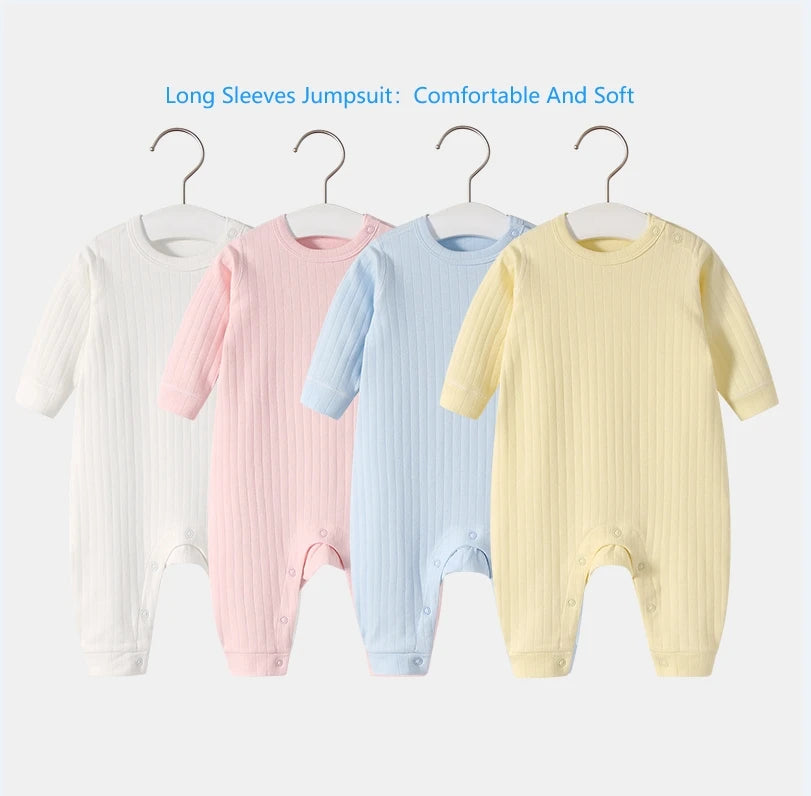 Unisex Strampler 0–24 Monate, 100% Baumwolle, Langarm – Komfortabel und Hautfreundlich für Ihr Baby