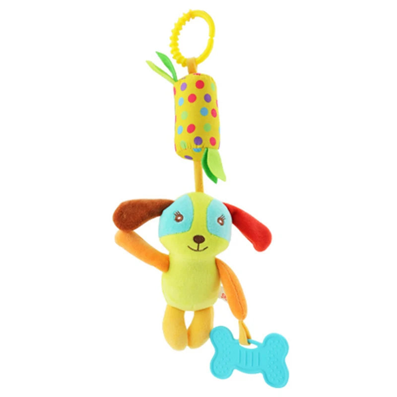 Weiches Plüsch-Rasselspielzeug – Giraffe & Zebra mit Beißring für Babys