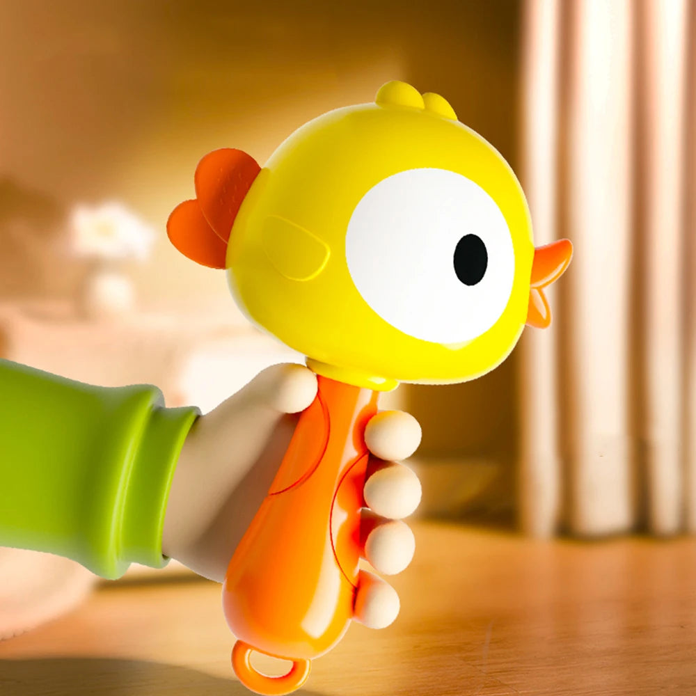 Cartoon Rassel, Neugeborenen Sensory Greifspielzeug, Beißfestes Handglöckchen für Frühe Bildung – Perfektes Weihnachts- und Geburtstagsgeschenk