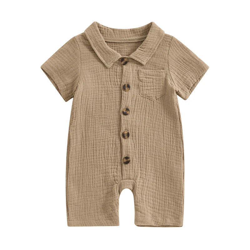 Jungen Strampler 0-24 Monate, 100% Baumwolle, Kurzarm