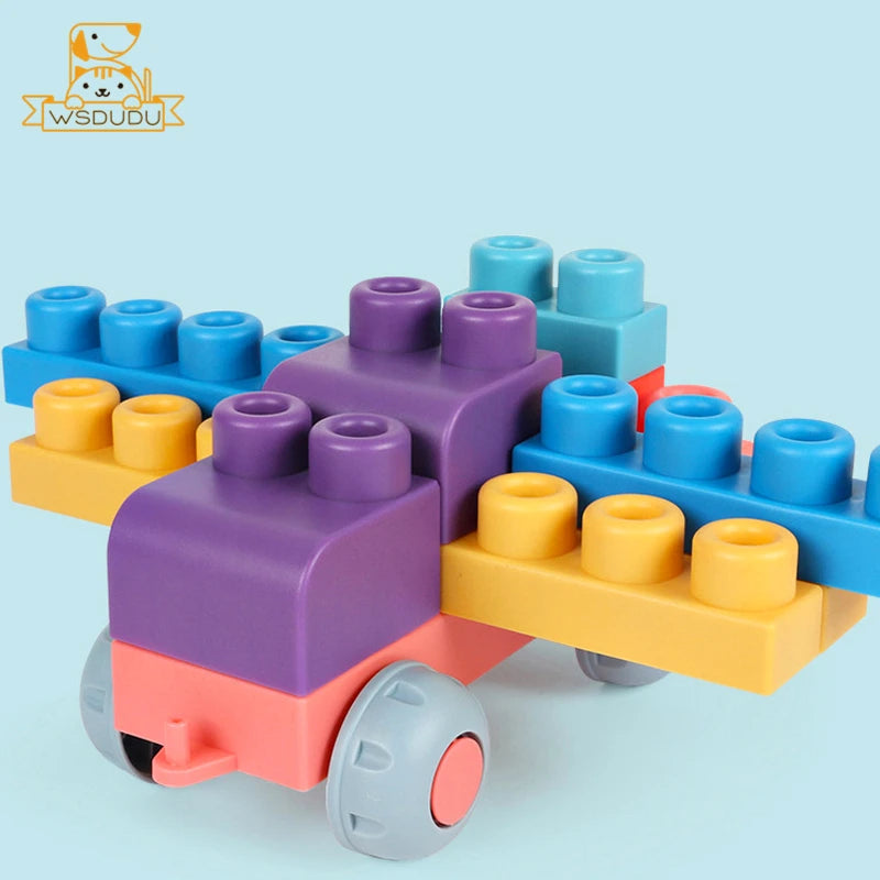 Große Weiche Bauklötze PE Gummi Sichere Stapelbare Bausteine Puzzle Spielzeug für Kleinkinder DIY Spiel Baby Konstruktionswürfel Kinder Geschenk