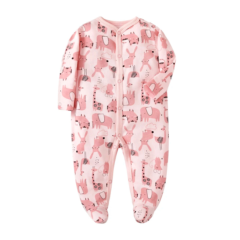 Unisex Strampler 0–24 Monate, 100% Baumwolle, Langarm – Bequem und Hautfreundlich, Set aus 4 Teilen
