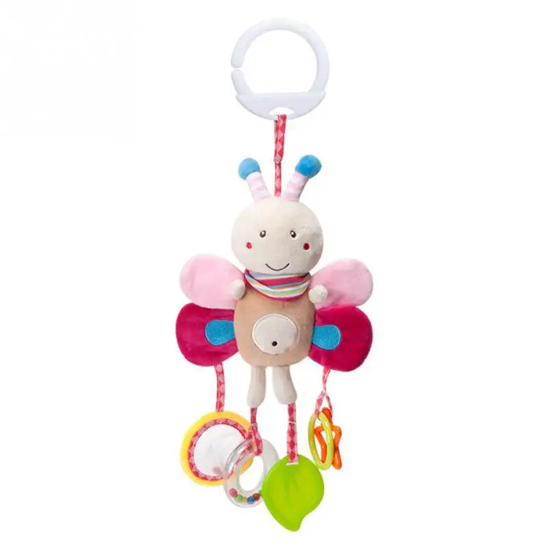 Weiches Plüsch-Rasselspielzeug – Giraffe & Zebra mit Beißring für Babys