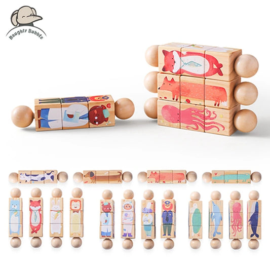 Baby Holz Rotierendes Puzzle Handglocke Spielzeug – Montessori Puzzle, Musik Rassel Spielzeug, Baby Mobile, Neugeborenes Geschenk