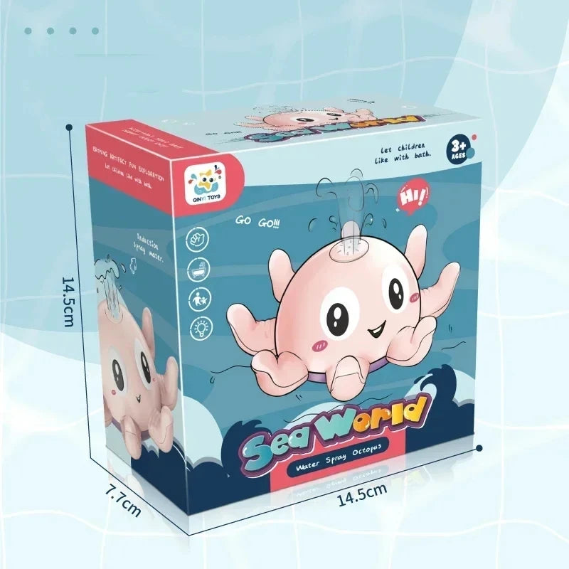 Elektrisches Oktopus-Badespielzeug mit LED-Lichtern & Musik – Automatischer Wassersprinkler, BPA-frei – Perfektes Geschenk für Kleinkinder