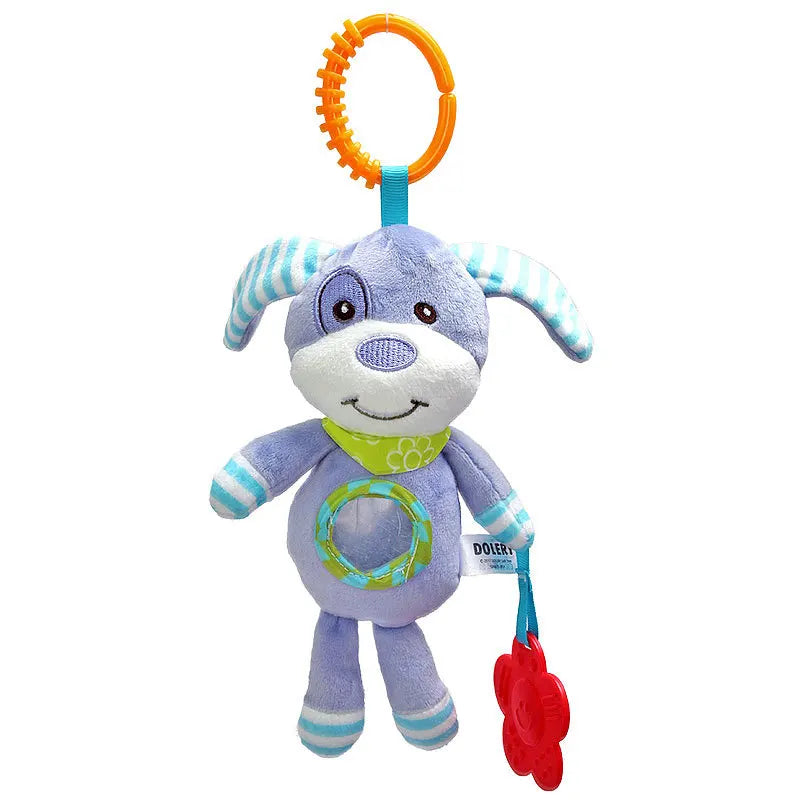 Weiches Plüsch-Rasselspielzeug – Giraffe & Zebra mit Beißring für Babys