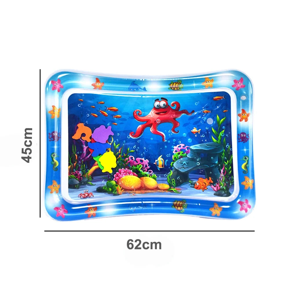 Produktbeschreibung: Baby Tummy Time Wasser Spielmatte – Aufblasbare PVC Krabbelmatte für Kleinkinder