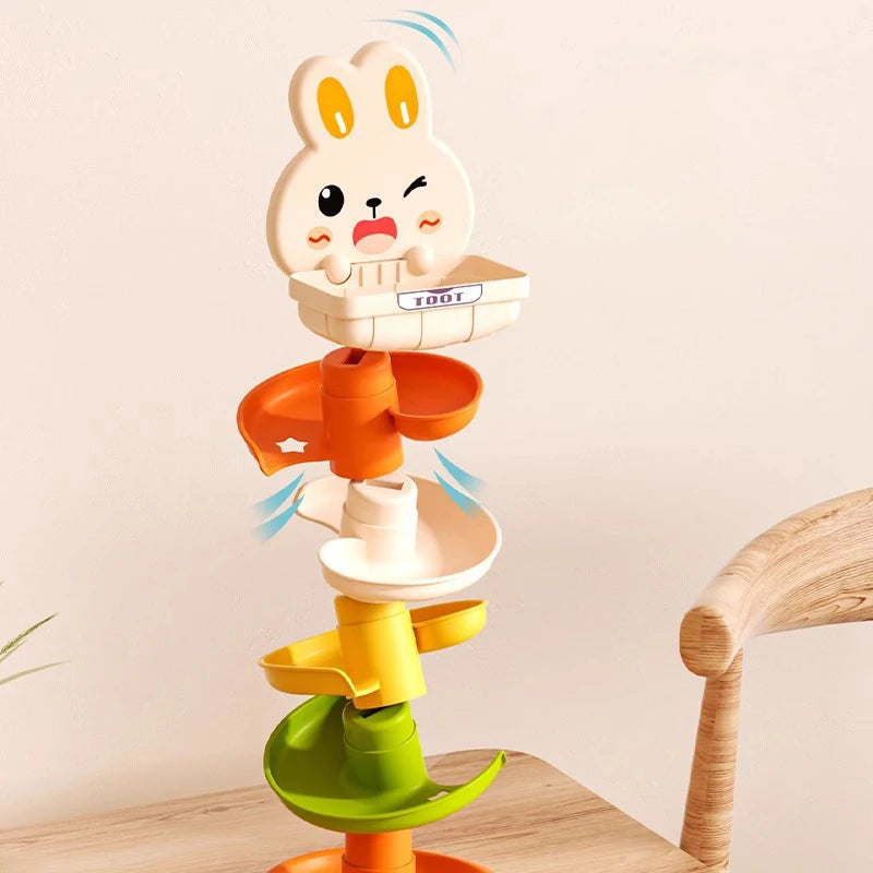Babys Spielzeug - Rollende Bälle Stapelturm, Pädagogische Montessori Spielzeug für Kleinkinder, Frühkindliche Lernspielzeuge, Drehbare Spin-Turm für Kinder