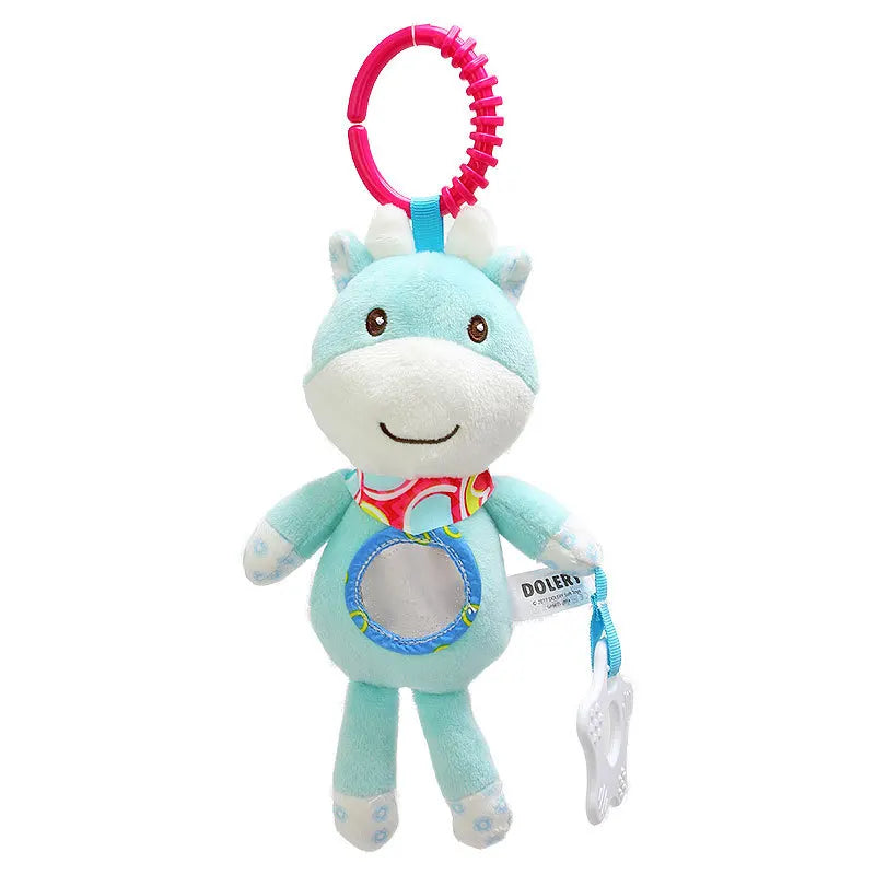 Weiches Plüsch-Rasselspielzeug – Giraffe & Zebra mit Beißring für Babys