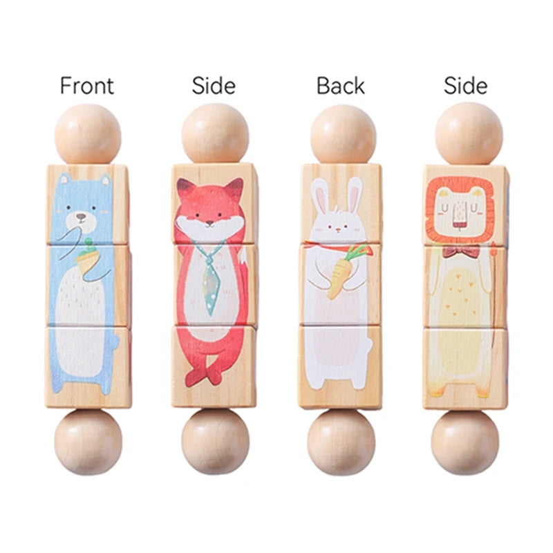 Baby Holz Rotierendes Puzzle Handglocke Spielzeug – Montessori Puzzle, Musik Rassel Spielzeug, Baby Mobile, Neugeborenes Geschenk