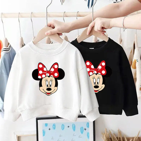 Langarm-Sweatshirt für Mädchen mit Mickey Mouse Motiv – 100% Baumwolle, für 6 Monate bis 4 Jahre