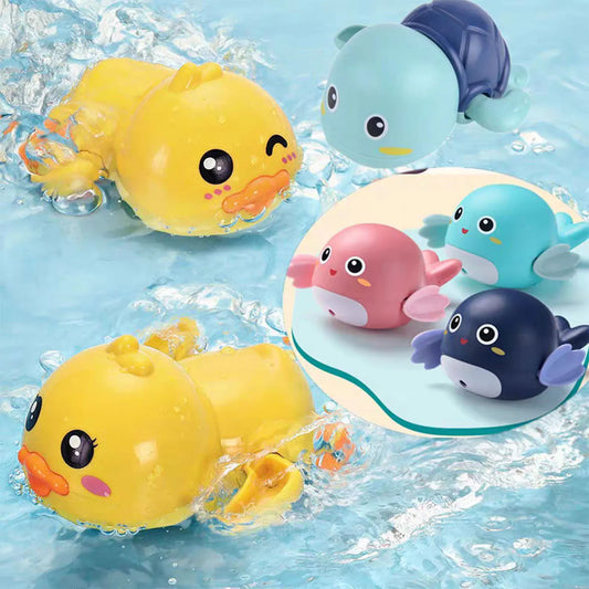 Aufziehbares Baby-Badespielzeug – Schwimmende Ente & Schildkröte für Wasserspaß in Badewanne & Pool