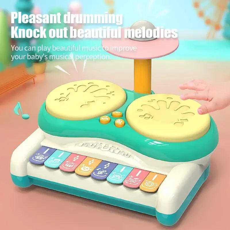Multifunktionelles Kinder-Schlagzeug mit Keyboard – Musikspielzeug-Set für Babys & Kleinkinder