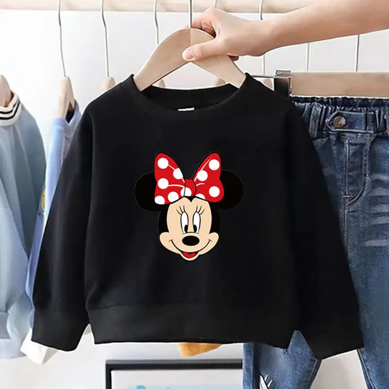 Langarm-Sweatshirt für Mädchen mit Mickey Mouse Motiv – 100% Baumwolle, für 6 Monate bis 4 Jahre