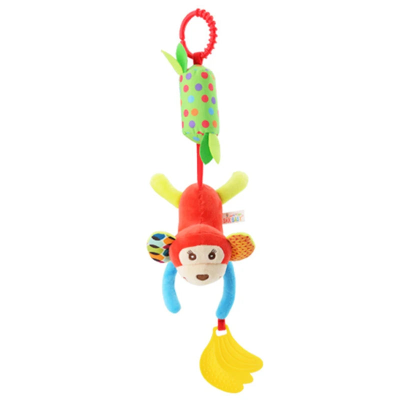Weiches Plüsch-Rasselspielzeug – Giraffe & Zebra mit Beißring für Babys