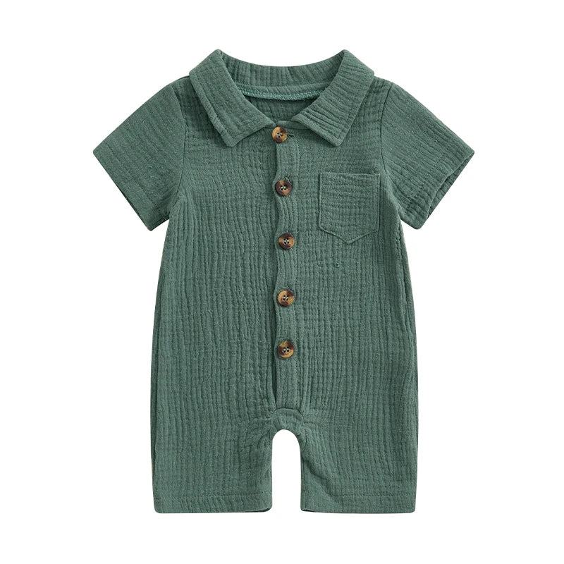Jungen Strampler 0-24 Monate, 100% Baumwolle, Kurzarm