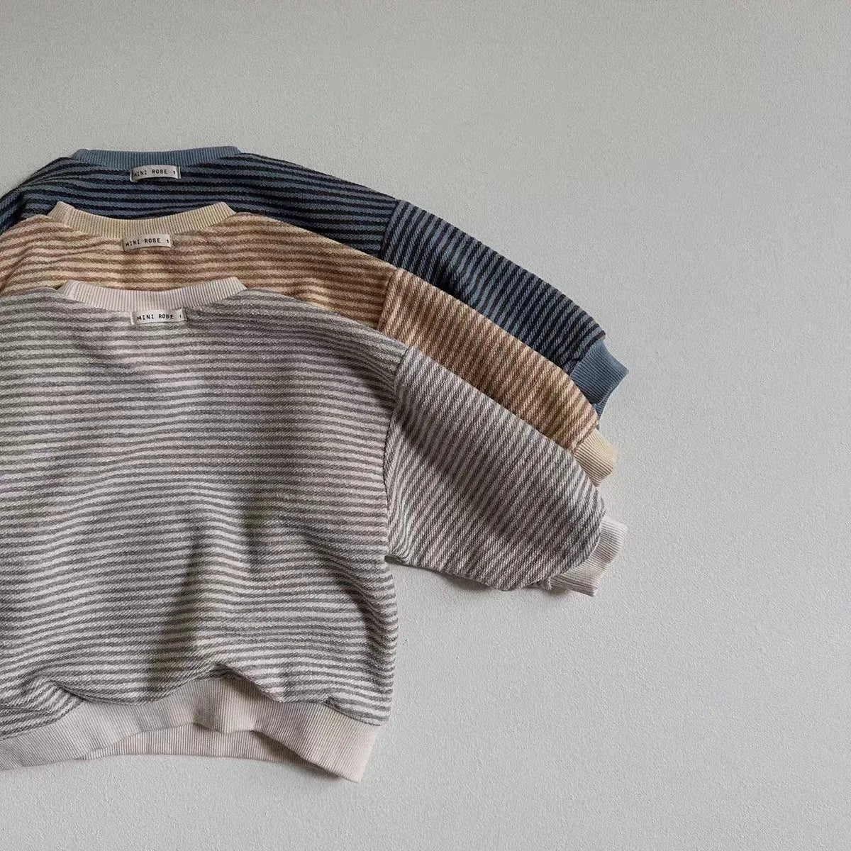 Unisex Baby Sweatshirt – Langarm – 100 % Baumwolle – Gestreift – Für 7 bis 36 Monate