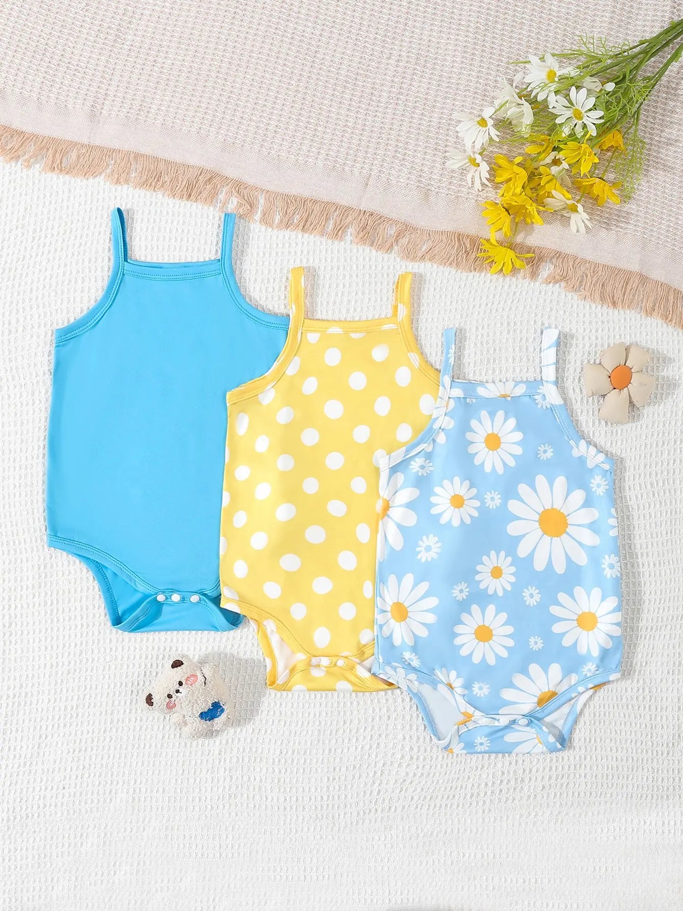 Baby Body Set Mädchen 0–24 Monate, 3 Stück, Kurzarm