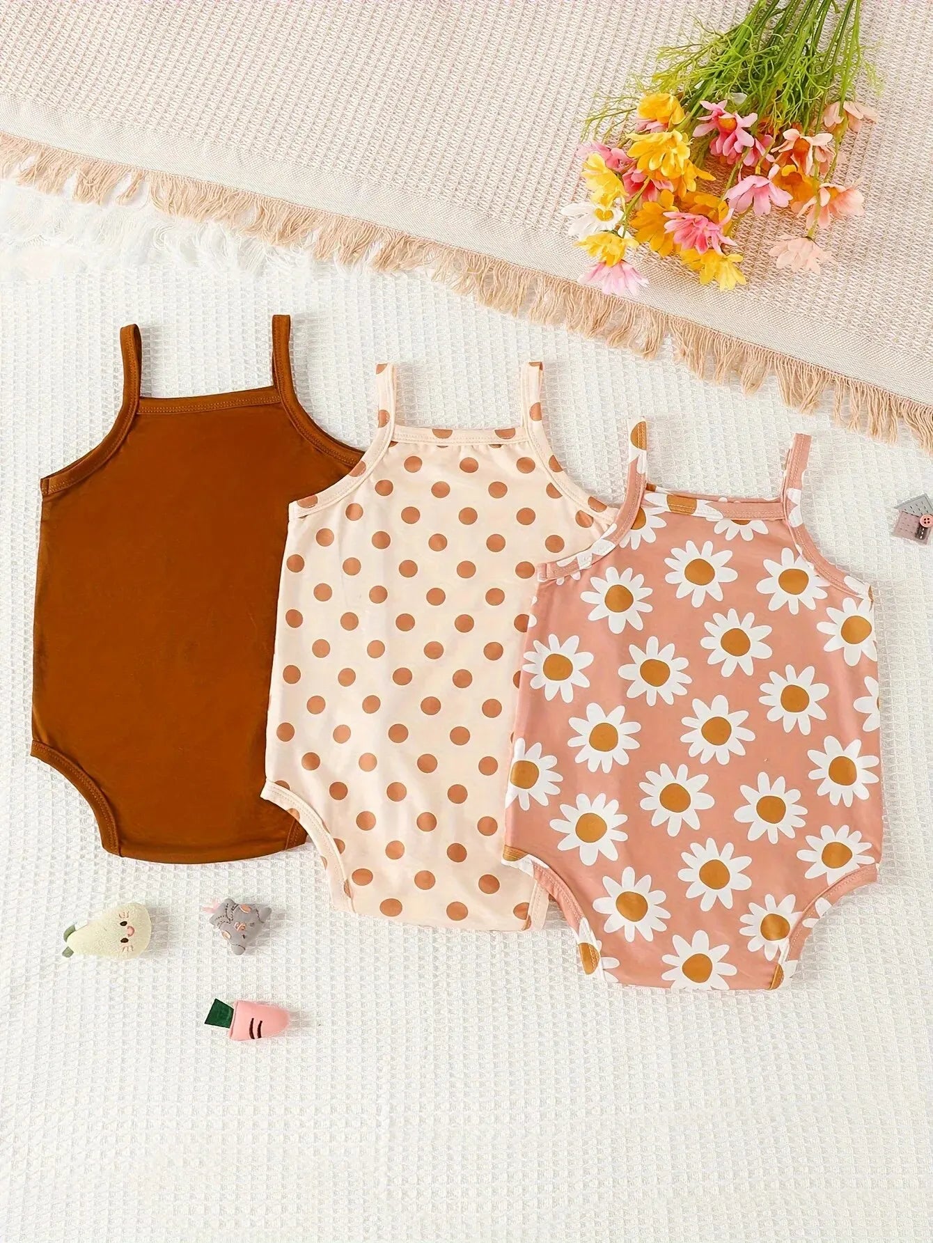 Baby Body Set Mädchen 0–24 Monate, 3 Stück, Kurzarm