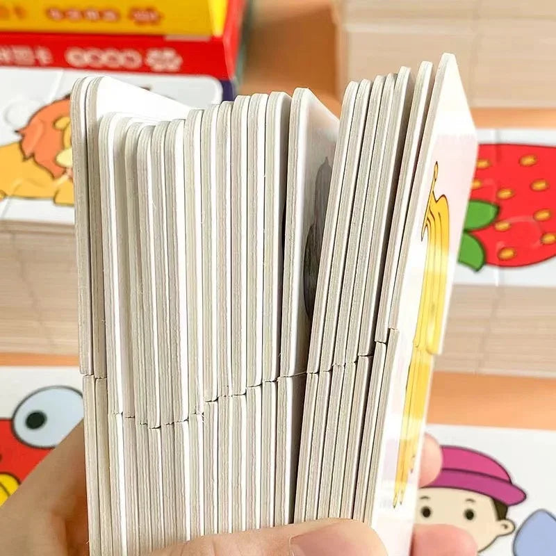 32-teiliges Montessori Lernkartenset – Frühes Lernpuzzle mit Cartoon-Motiven, Zuordnungsspiel zur Förderung der kognitiven Entwicklung für Jungen & Mädchen