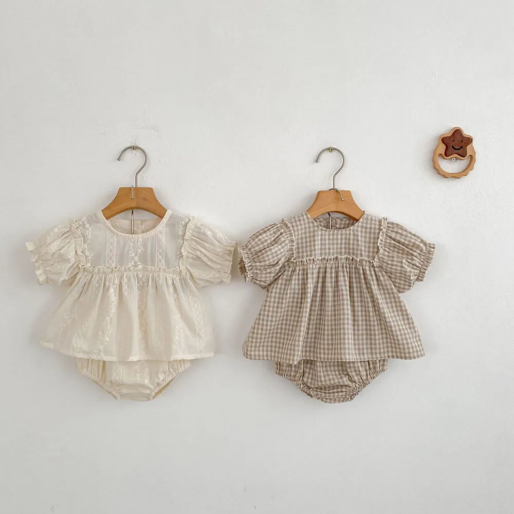 Mädchen Baby-Set 0–24 Monate, 100% Baumwolle, Kurzarm – 2-teiliges Set bestehend aus T-Shirt und Shorts
