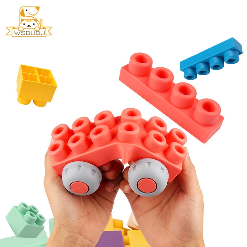 Große Weiche Bauklötze PE Gummi Sichere Stapelbare Bausteine Puzzle Spielzeug für Kleinkinder DIY Spiel Baby Konstruktionswürfel Kinder Geschenk
