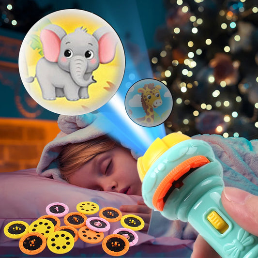 Niedliche Cartoon-Kreativität Spielzeug Taschenlampe Projektorlampe für Baby-Schlafgeschichtenbuch - Nachtlicht für Kinder