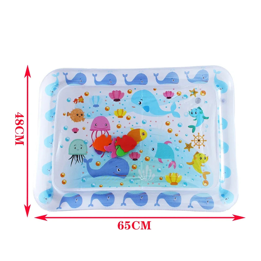 Produktbeschreibung: Baby Tummy Time Wasser Spielmatte – Aufblasbare PVC Krabbelmatte für Kleinkinder
