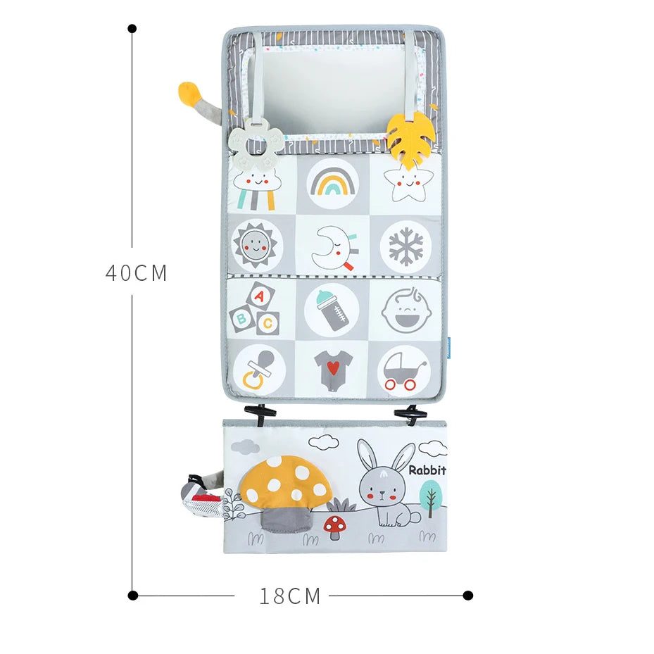 Knisterbuch für Babys – Visuelle Stimulation, Gehirnentwicklungsspielzeug für Neugeborene 0-3 Monate, Spiegelspielzeug für Bauchzeit, Sensorisches Spielzeug für Säuglinge