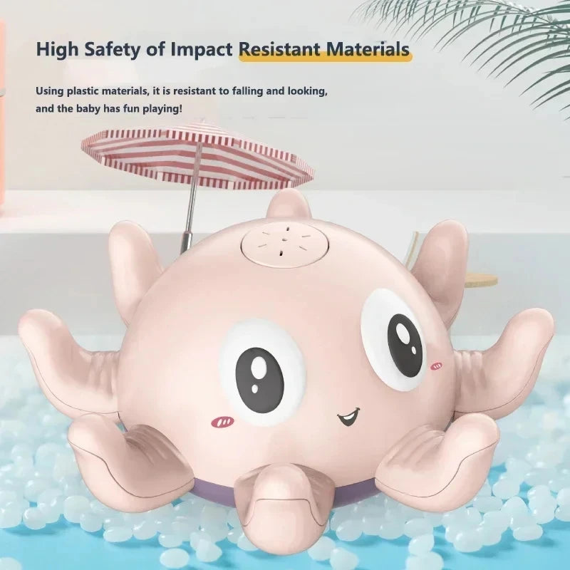 Elektrisches Oktopus-Badespielzeug mit LED-Lichtern & Musik – Automatischer Wassersprinkler, BPA-frei – Perfektes Geschenk für Kleinkinder