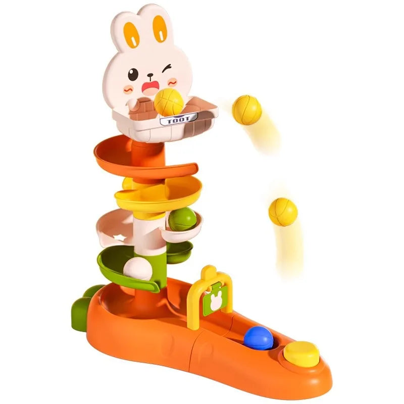 Babys Spielzeug - Rollende Bälle Stapelturm, Pädagogische Montessori Spielzeug für Kleinkinder, Frühkindliche Lernspielzeuge, Drehbare Spin-Turm für Kinder