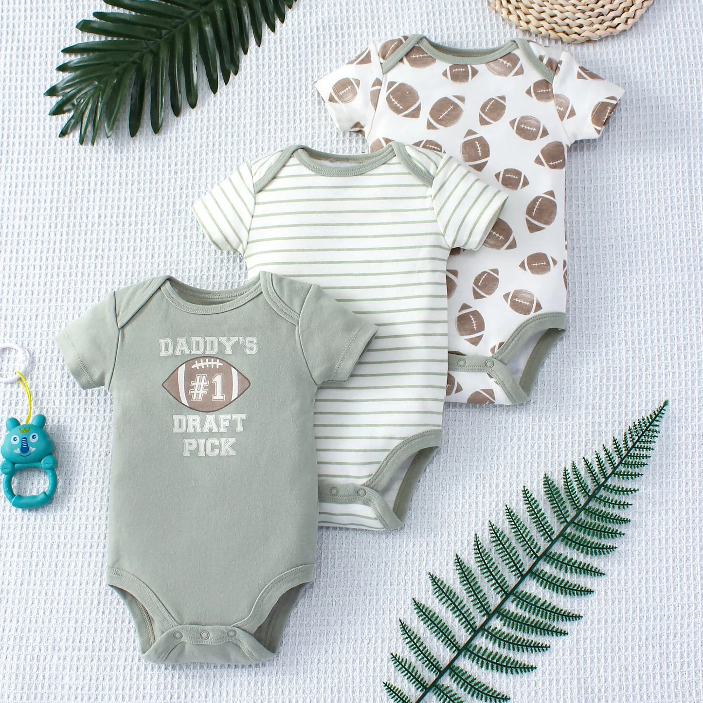 Baby Body für Jungen, 0-24 Monate, Langarm, 100% Baumwolle, 3 Stück