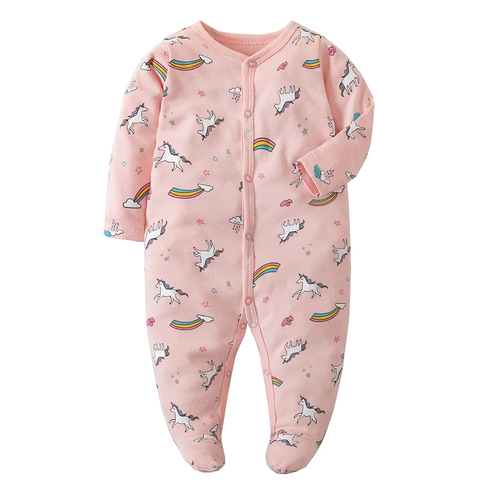 Unisex Strampler 0–24 Monate, 100% Baumwolle, Langarm – Bequem und Hautfreundlich, Set aus 4 Teilen