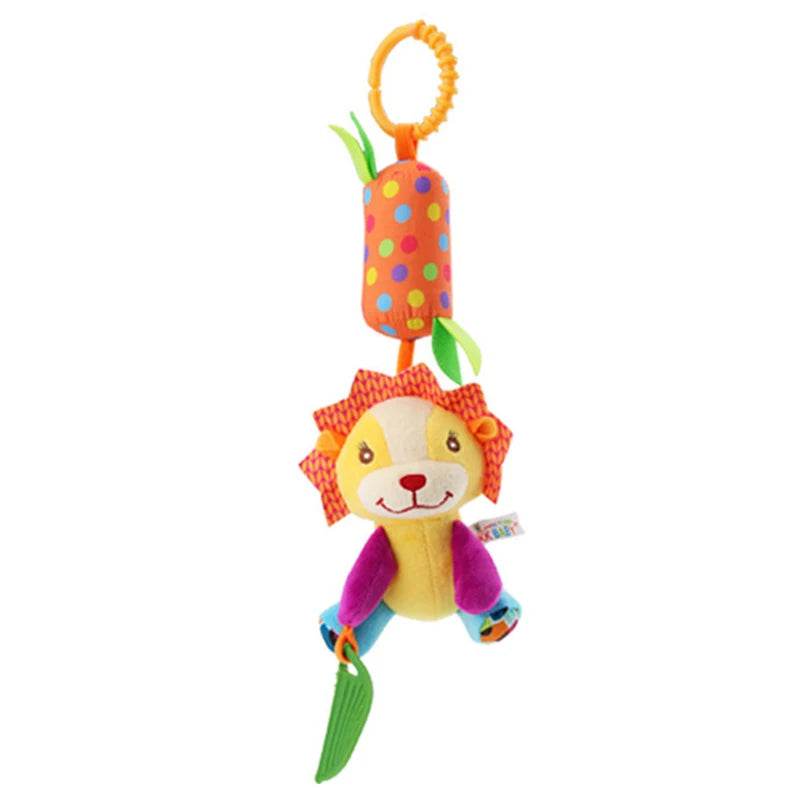 Weiches Plüsch-Rasselspielzeug – Giraffe & Zebra mit Beißring für Babys
