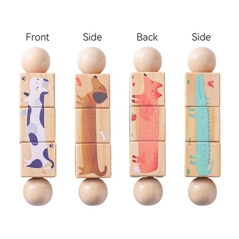 Baby Holz Rotierendes Puzzle Handglocke Spielzeug – Montessori Puzzle, Musik Rassel Spielzeug, Baby Mobile, Neugeborenes Geschenk