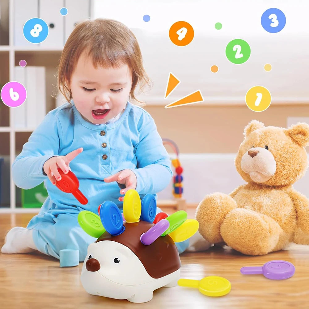 Montessori Igel Spielzeug für Kleinkinder – Feinmotorik, Zählen und Konzentration Entwickeln – Pädagogisches Lernspielzeug für 1-3 Jahre