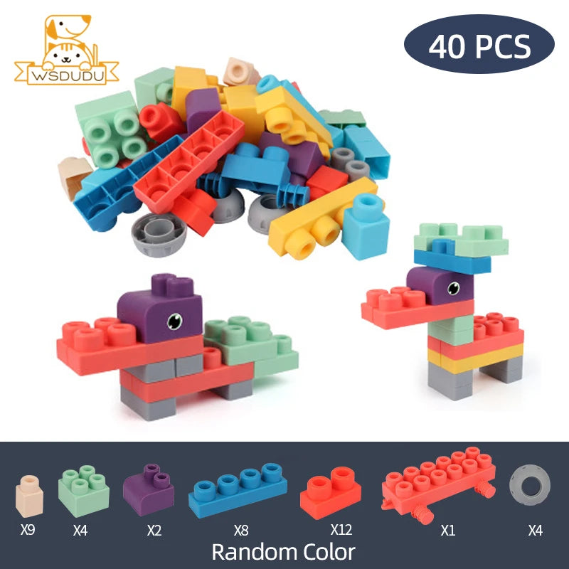 Große Weiche Bauklötze PE Gummi Sichere Stapelbare Bausteine Puzzle Spielzeug für Kleinkinder DIY Spiel Baby Konstruktionswürfel Kinder Geschenk