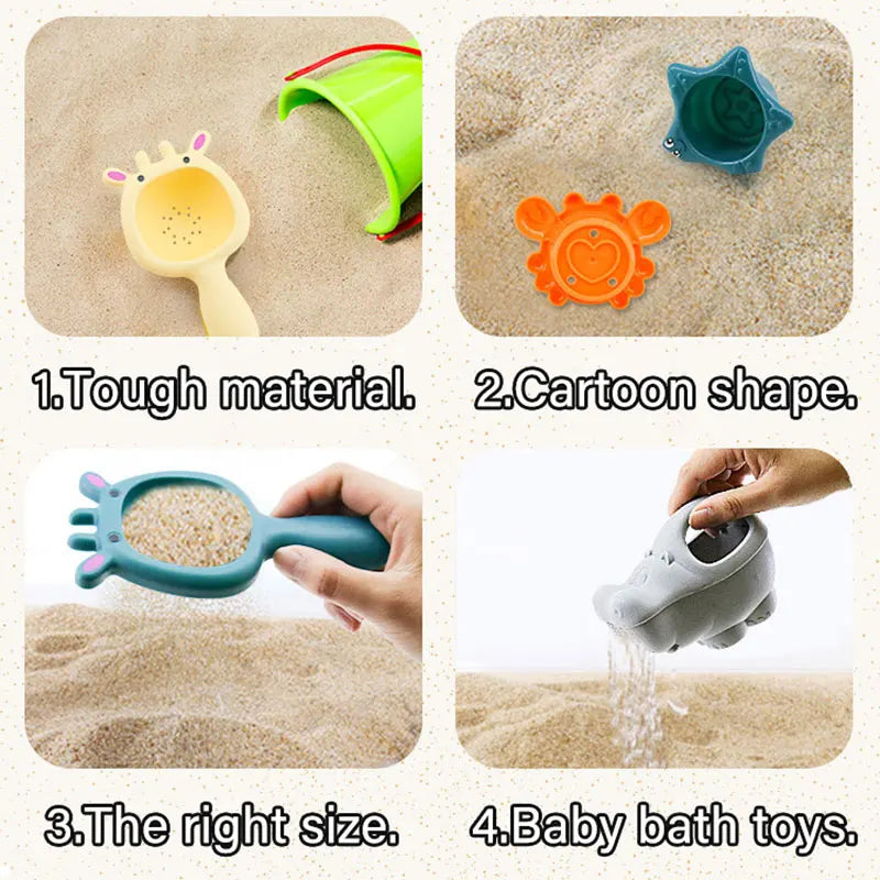 Baby Badezimmer Rucksack Strandspielzeug Enten Trolley Koffer Aufbewahrung – Strandzubehör Schaufel Form Set – Sandspielzeug für Kinder – Sandbox Spielzeug