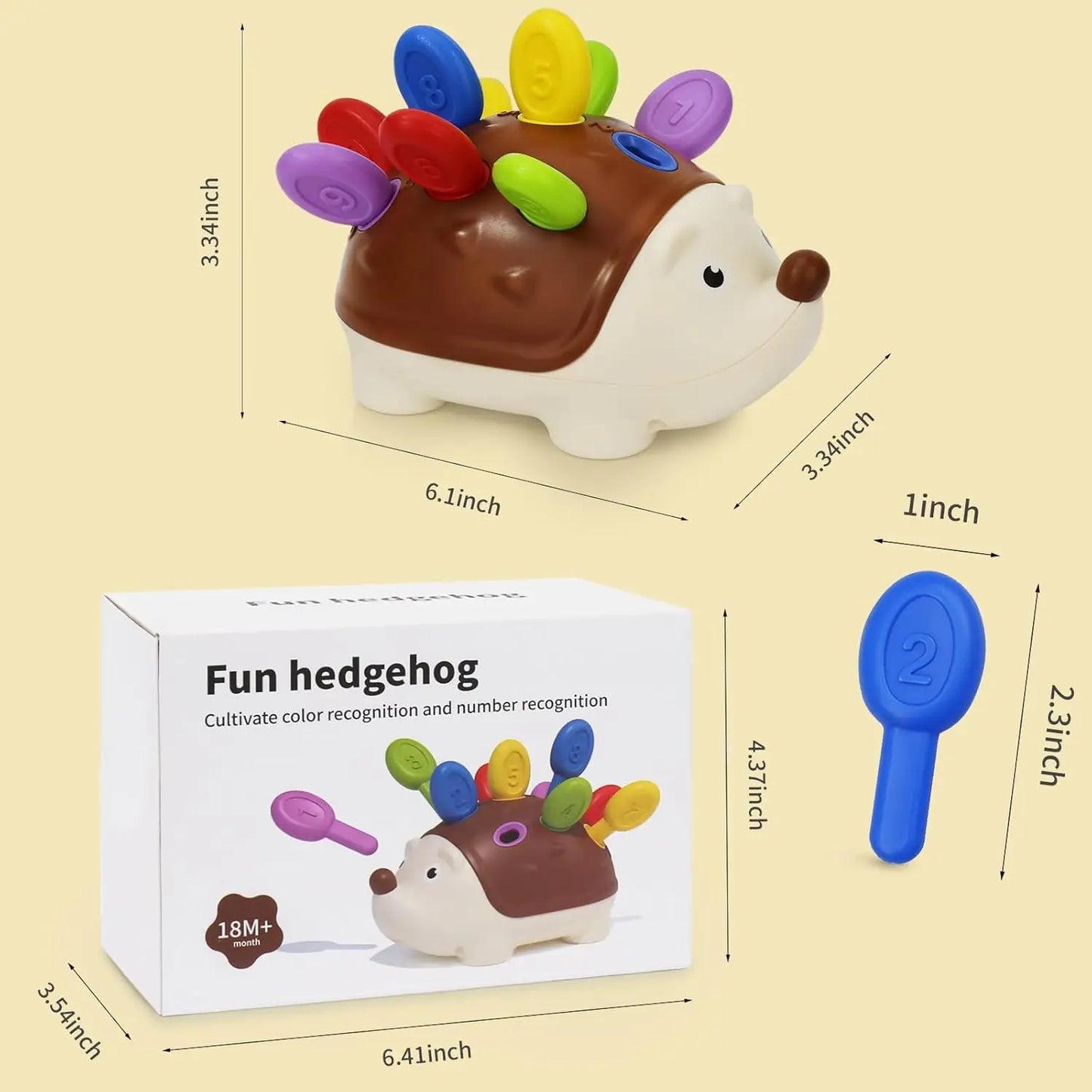 Montessori Igel Spielzeug für Kleinkinder – Feinmotorik, Zählen und Konzentration Entwickeln – Pädagogisches Lernspielzeug für 1-3 Jahre