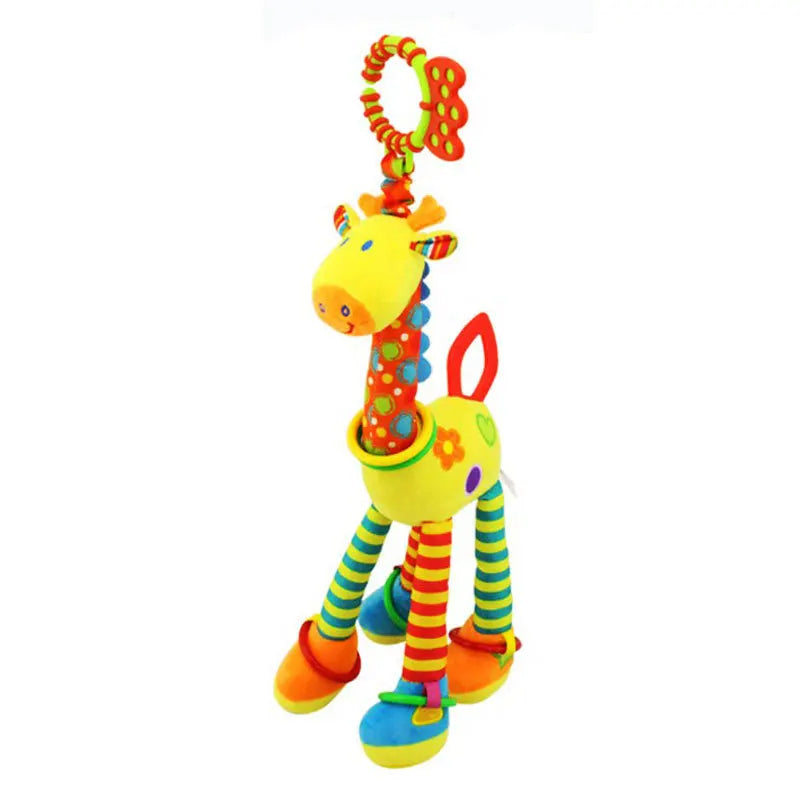Weiches Plüsch-Rasselspielzeug – Giraffe & Zebra mit Beißring für Babys