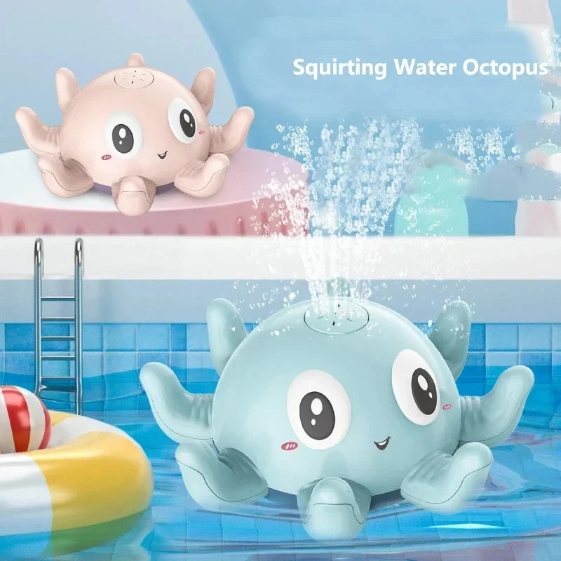 Elektrisches Oktopus-Badespielzeug mit LED-Lichtern & Musik – Automatischer Wassersprinkler, BPA-frei – Perfektes Geschenk für Kleinkinder