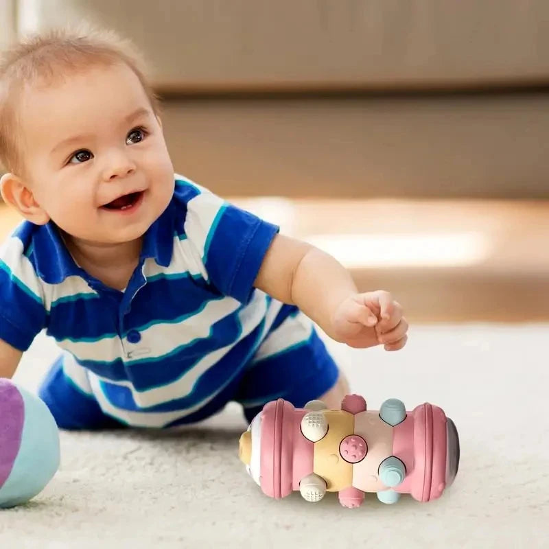 Baby Krabbelrolle Spielzeug – Montessori Pädagogisches Spielzeug für Babys zur Förderung der Motorischen Entwicklung und Sensorik (0-12 Monate)