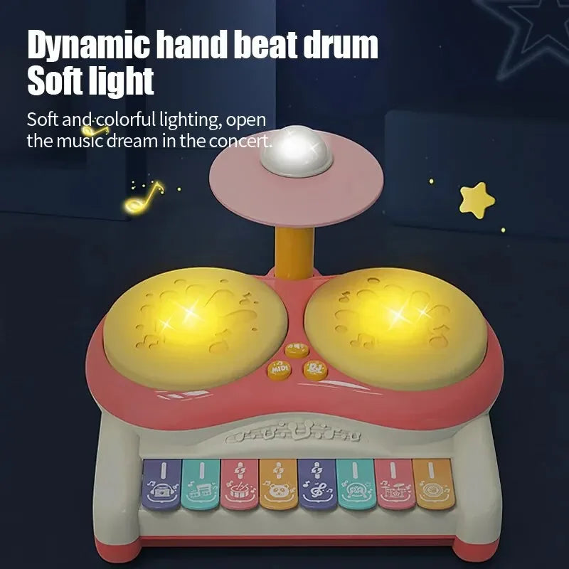 Multifunktionelles Kinder-Schlagzeug mit Keyboard – Musikspielzeug-Set für Babys & Kleinkinder