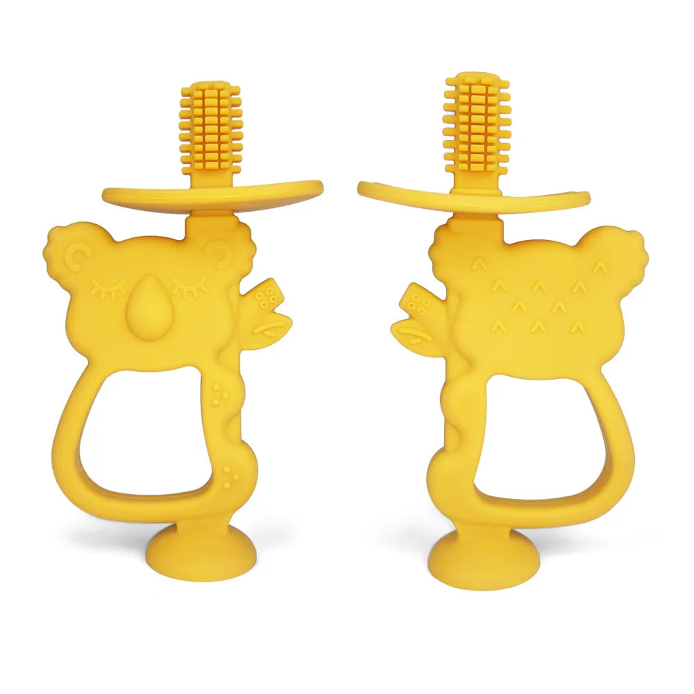 Silicone Baby Teething Mitten – BPA-Free Cartoon Bear Glove for Infants, Soothing Molar Teether, Anti-Scratch & Oral Care Toy