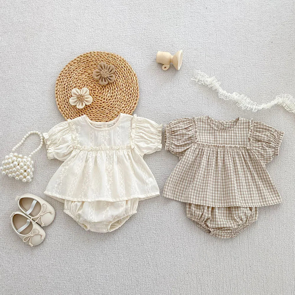 Mädchen Baby-Set 0–24 Monate, 100% Baumwolle, Kurzarm – 2-teiliges Set bestehend aus T-Shirt und Shorts