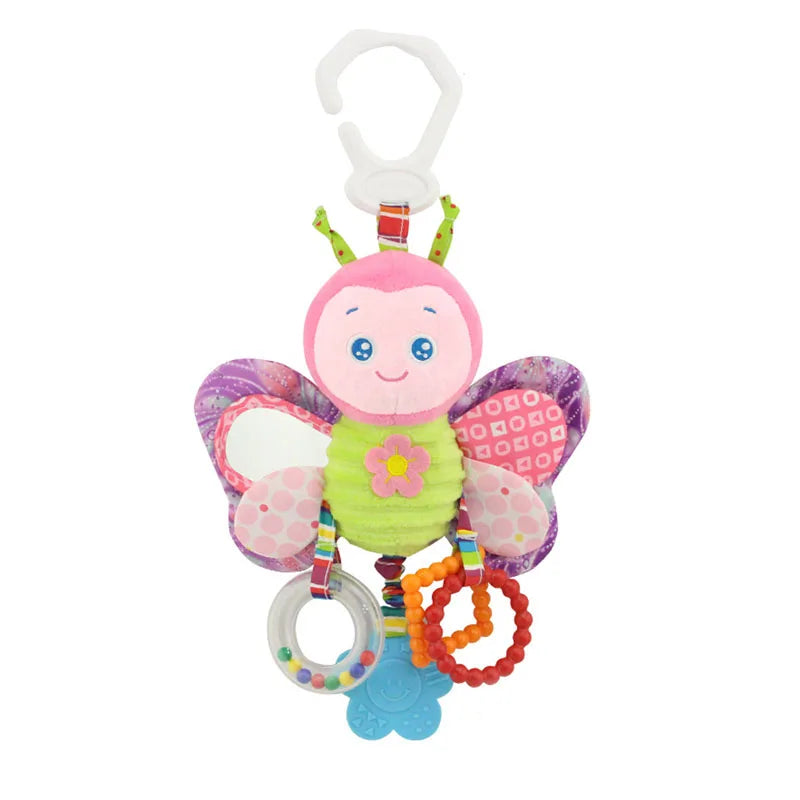 Weiches Plüsch-Rasselspielzeug – Giraffe & Zebra mit Beißring für Babys