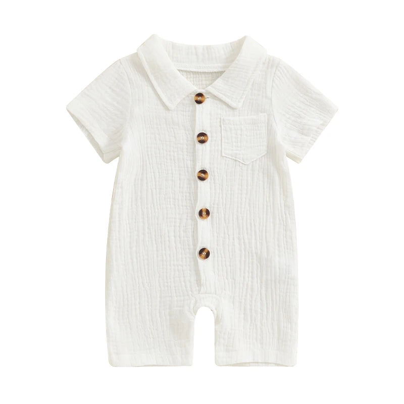 Jungen Strampler 0-24 Monate, 100% Baumwolle, Kurzarm