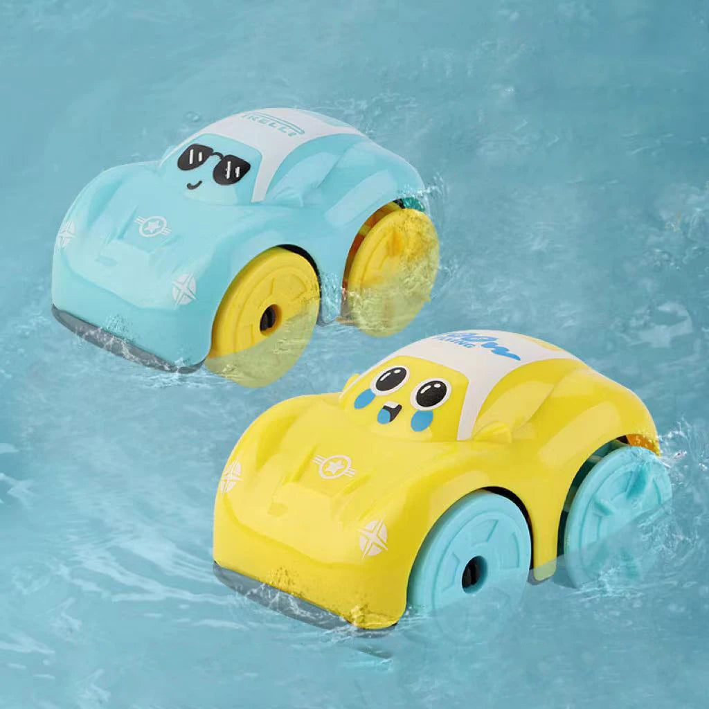 Kinder Bade-Spielzeug – Aufziehbare Cartoon-Autos aus ABS – Schwimmendes Amphibien-Spielzeug für Jungen & Mädchen
